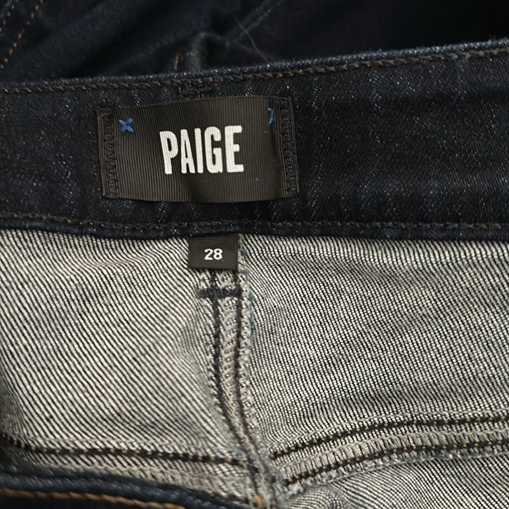 Paige Women’s Charlie Flare Jean High Rise Kira Dark Blue Wide Jean 28 - Picture 8 of 12